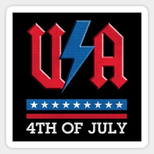 4th of july USA rock n roll thunder lightning style Sticker